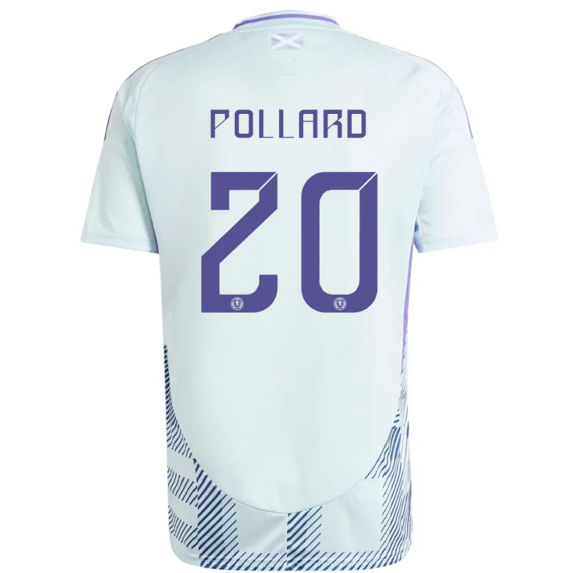 Danxen Dame Skottland Lancelot Pollard #20 Lys Mynteblå Bortetrøye Drakt Trøye 24-26 Skjorter T-Skjorte