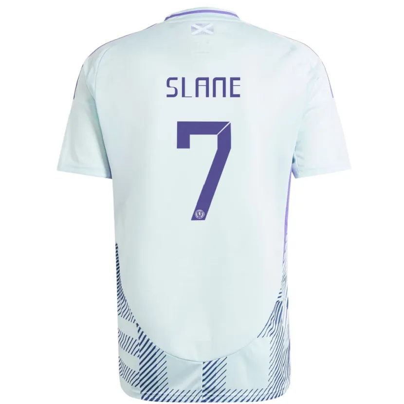 Danxen Dame Skottland Paul Slane #7 Lys Mynteblå Bortetrøye Drakt Trøye 24-26 Skjorter T-Skjorte