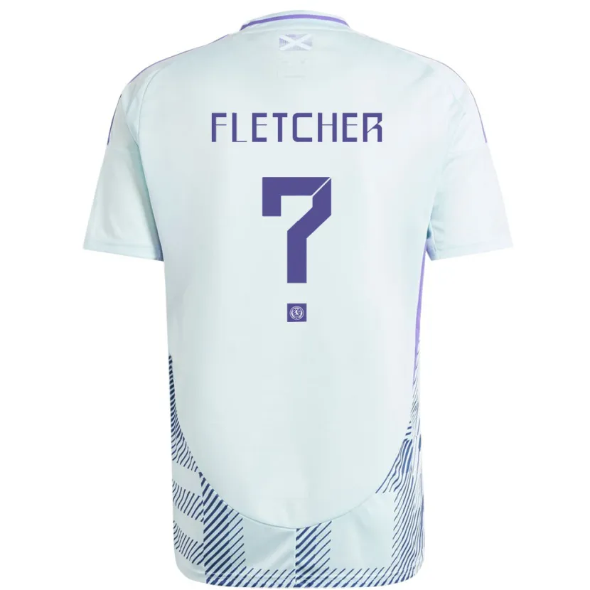 Danxen Dame Skottland Tyler Fletcher #0 Lys Mynteblå Bortetrøye Drakt Trøye 24-26 Skjorter T-Skjorte