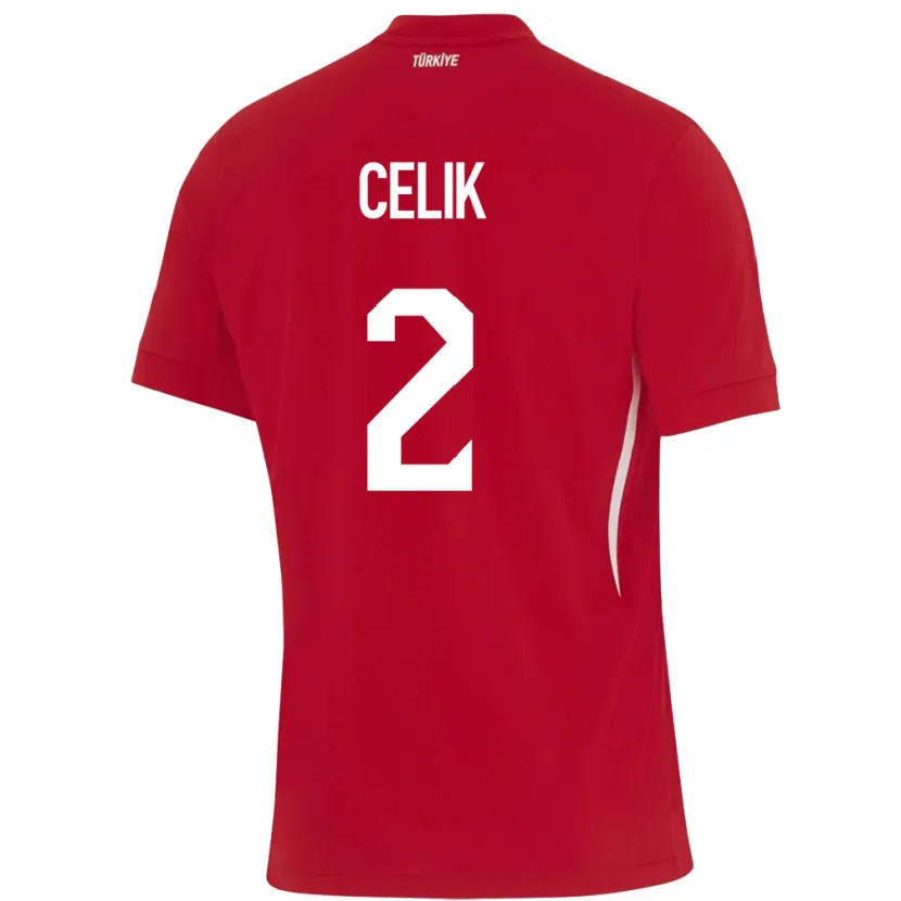 Danxen Dame Tyrkia Zeki Çelik #2 Rød Bortetrøye Drakt Trøye 24-26 Skjorter T-Skjorte