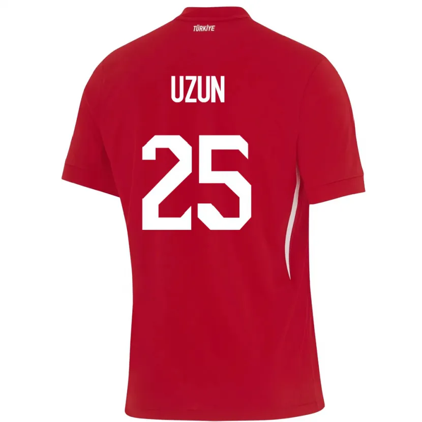 Danxen Dame Tyrkia Can Uzun #25 Rød Bortetrøye Drakt Trøye 24-26 Skjorter T-Skjorte