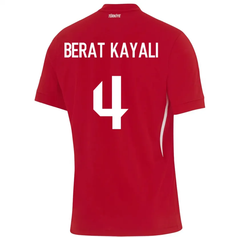 Danxen Dame Tyrkia Hasan Berat Kayalı #4 Rød Bortetrøye Drakt Trøye 24-26 Skjorter T-Skjorte
