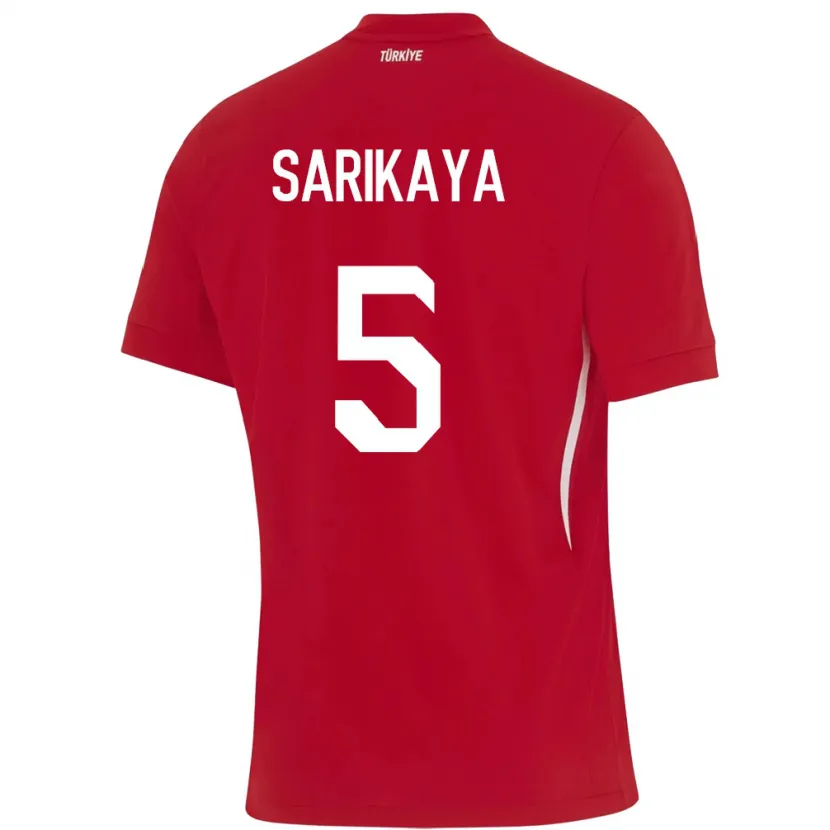 Danxen Dame Tyrkia Efe Sarıkaya #5 Rød Bortetrøye Drakt Trøye 24-26 Skjorter T-Skjorte
