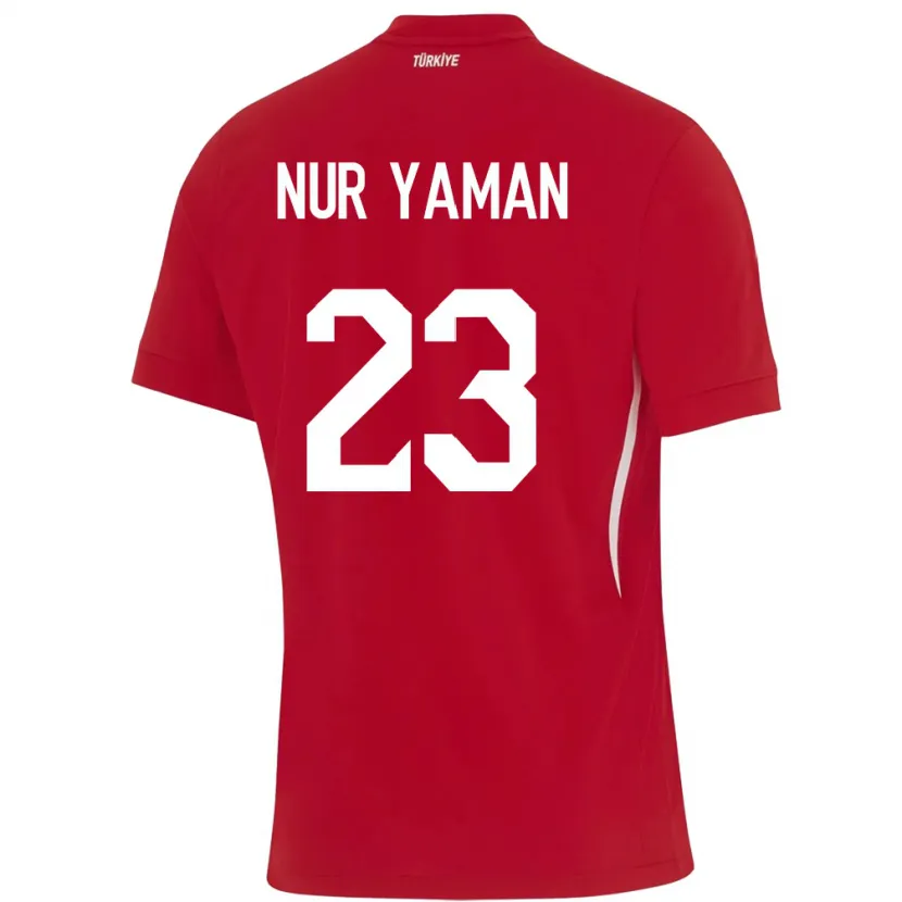 Danxen Dame Tyrkia Gamze Nur Yaman #23 Rød Bortetrøye Drakt Trøye 24-26 Skjorter T-Skjorte