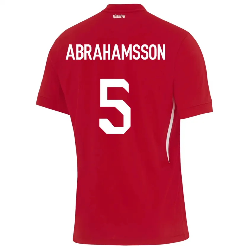 Danxen Dame Tyrkia Sejde Aylin Abrahamsson #5 Rød Bortetrøye Drakt Trøye 24-26 Skjorter T-Skjorte
