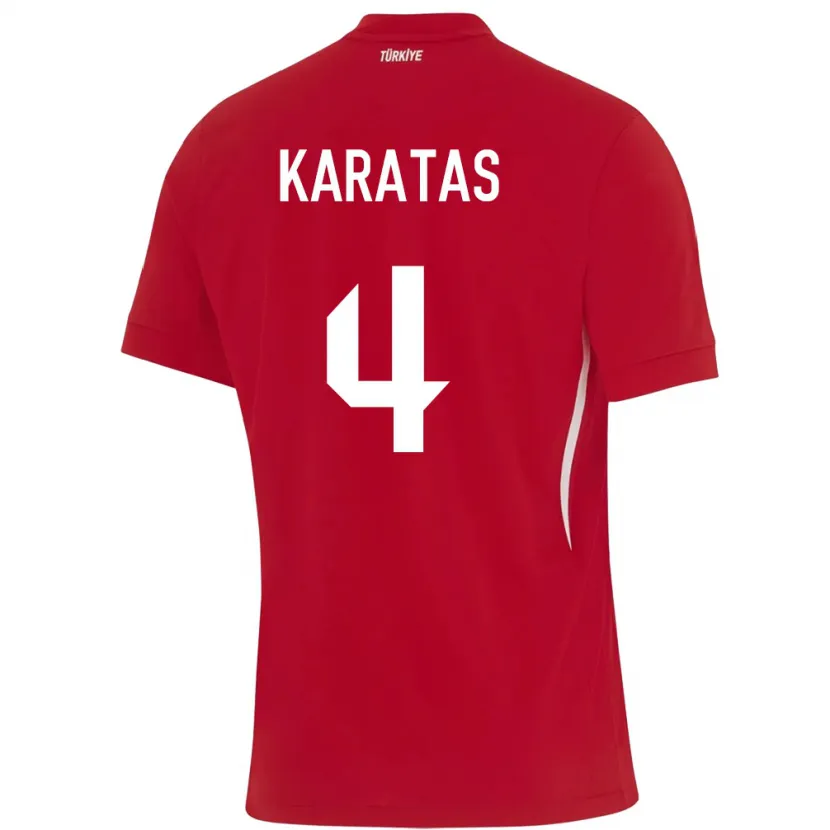 Danxen Dame Tyrkia Eda Karataş #4 Rød Bortetrøye Drakt Trøye 24-26 Skjorter T-Skjorte