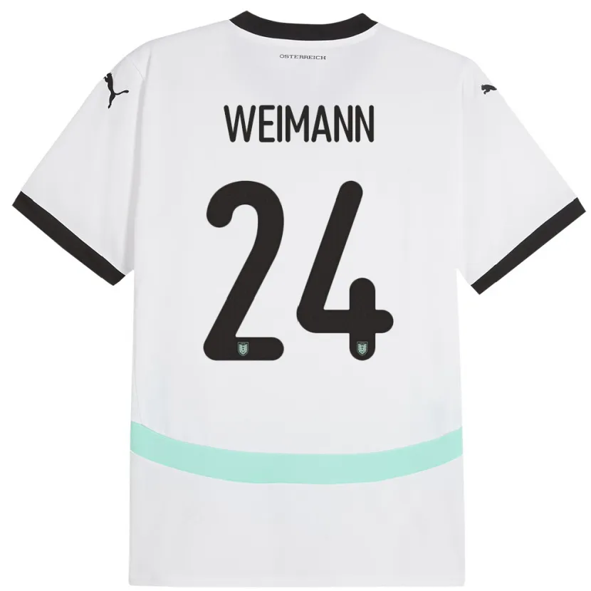 Danxen Dame Østerrike Andreas Weimann #24 Hvit Bortetrøye Drakt Trøye 24-26 Skjorter T-Skjorte