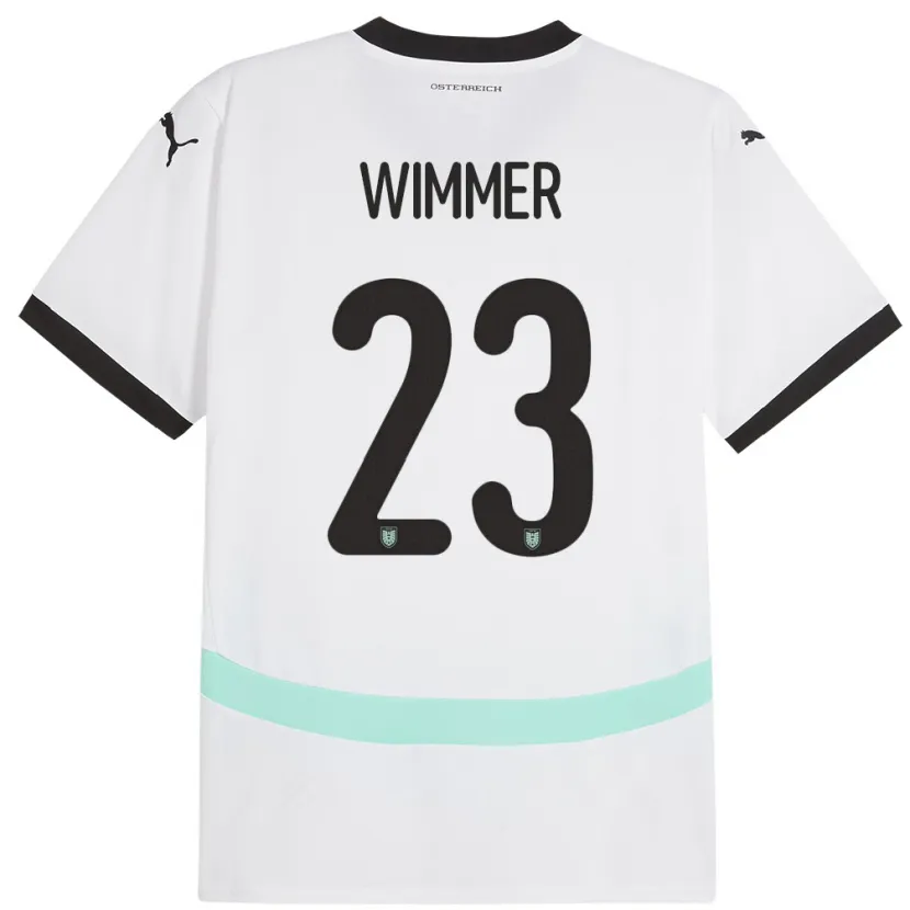Danxen Dame Østerrike Patrick Wimmer #23 Hvit Bortetrøye Drakt Trøye 24-26 Skjorter T-Skjorte