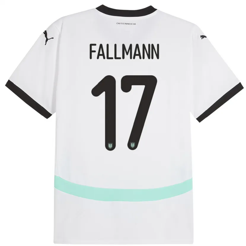 Danxen Dame Østerrike Pascal Fallmann #17 Hvit Bortetrøye Drakt Trøye 24-26 Skjorter T-Skjorte