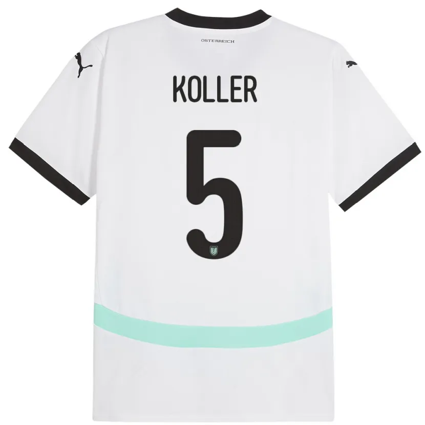 Danxen Dame Østerrike Paul Koller #5 Hvit Bortetrøye Drakt Trøye 24-26 Skjorter T-Skjorte