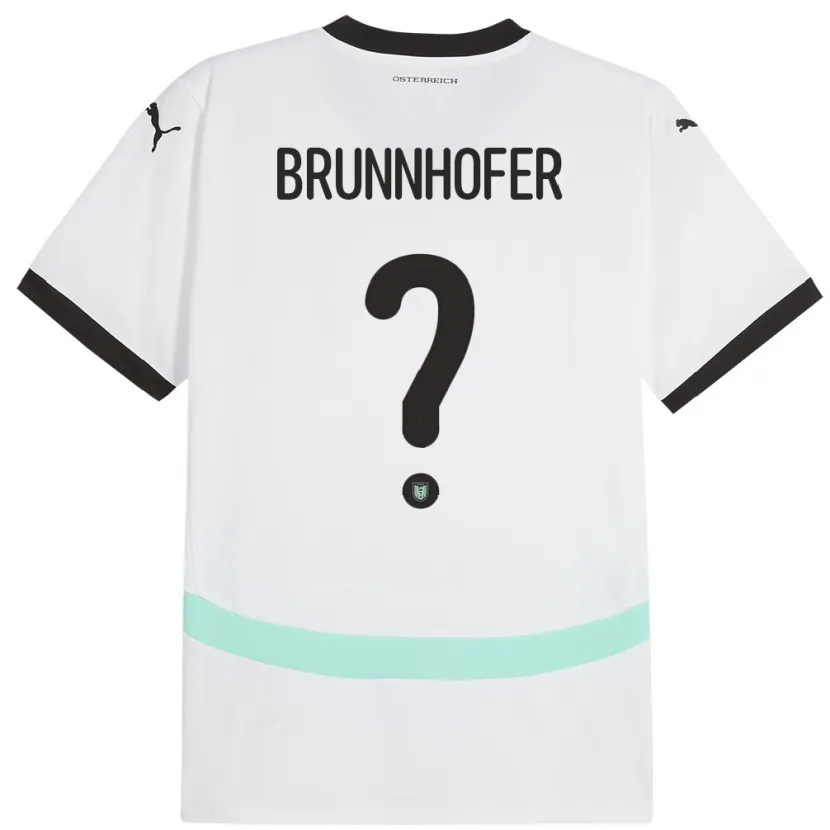 Danxen Dame Østerrike Jakob Brunnhofer #0 Hvit Bortetrøye Drakt Trøye 24-26 Skjorter T-Skjorte
