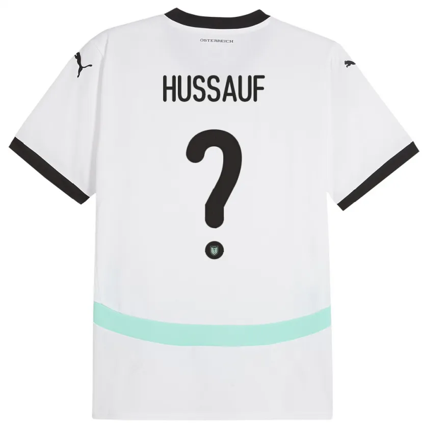 Danxen Dame Østerrike Julian Hussauf #0 Hvit Bortetrøye Drakt Trøye 24-26 Skjorter T-Skjorte