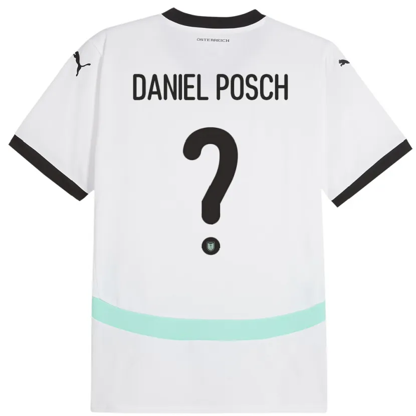 Danxen Dame Østerrike Daniel Posch #0 Hvit Bortetrøye Drakt Trøye 24-26 Skjorter T-Skjorte