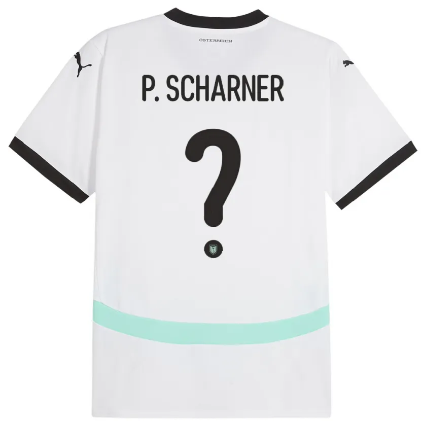 Danxen Dame Østerrike Paul Scharner #0 Hvit Bortetrøye Drakt Trøye 24-26 Skjorter T-Skjorte