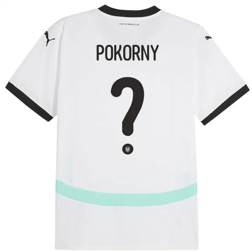 Danxen Dame Østerrike Jakob Pokorny #0 Hvit Bortetrøye Drakt Trøye 24-26 Skjorter T-Skjorte