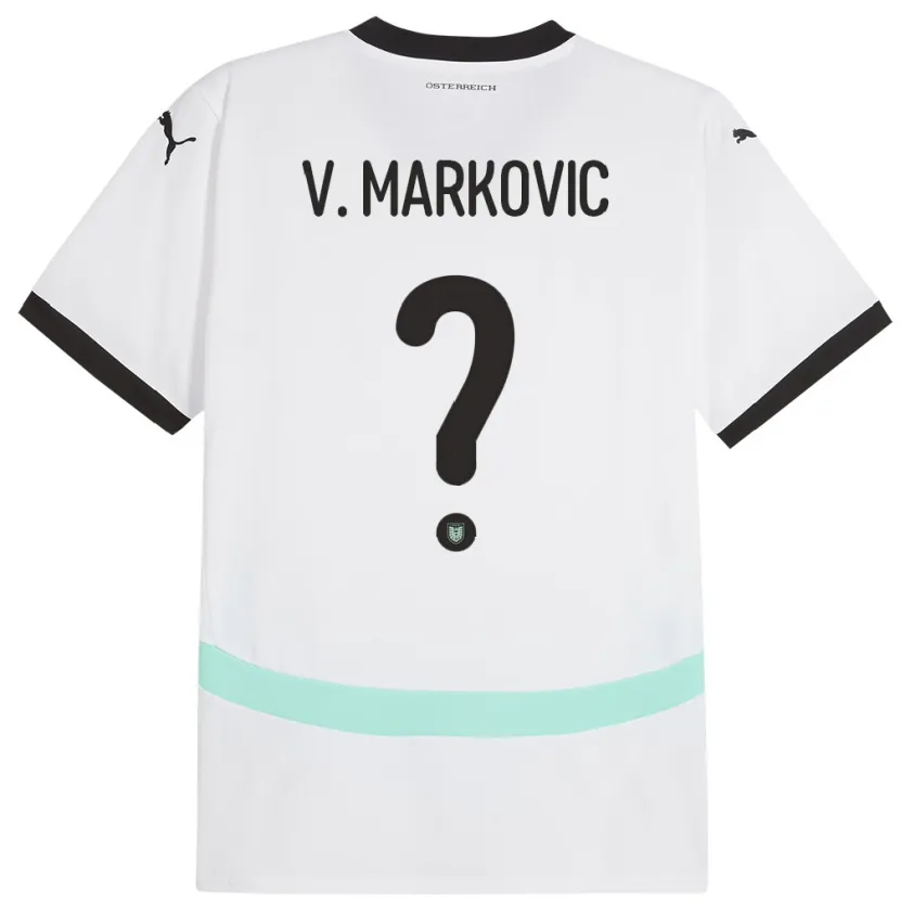 Danxen Dame Østerrike Vasilije Markovic #0 Hvit Bortetrøye Drakt Trøye 24-26 Skjorter T-Skjorte