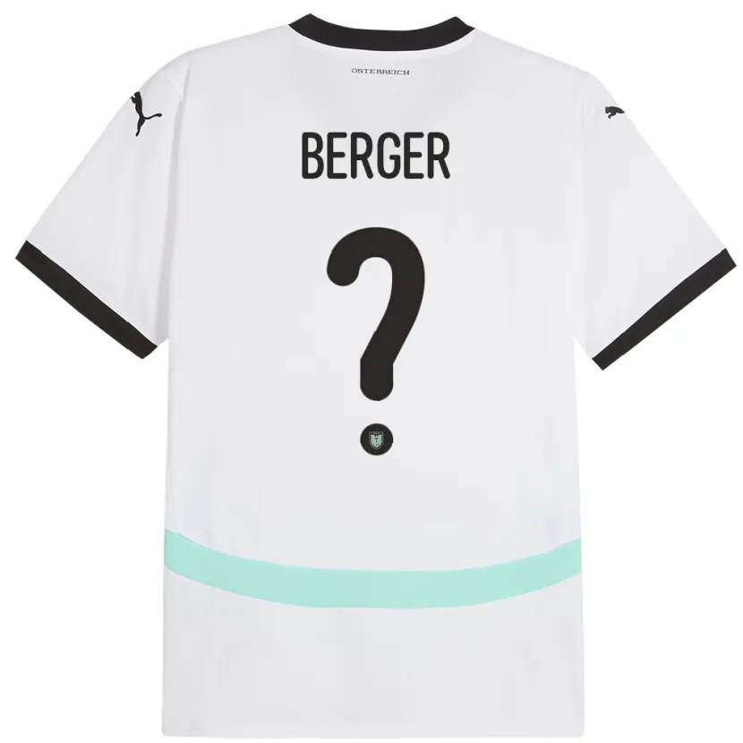 Danxen Dame Østerrike Nico Berger #0 Hvit Bortetrøye Drakt Trøye 24-26 Skjorter T-Skjorte