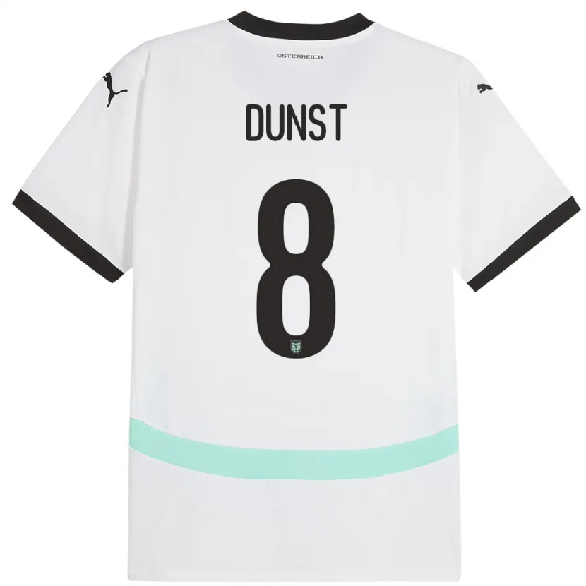 Danxen Dame Østerrike Barbara Dunst #8 Hvit Bortetrøye Drakt Trøye 24-26 Skjorter T-Skjorte