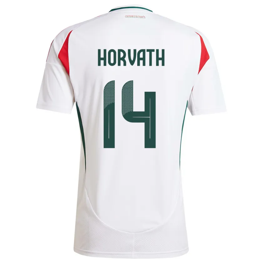Danxen Dame Ungarn Artúr Horváth #14 Hvit Bortetrøye Drakt Trøye 24-26 Skjorter T-Skjorte