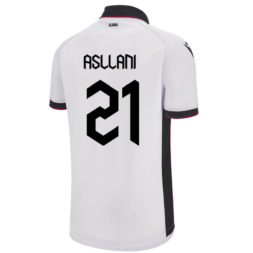 Danxen Dame Albania Kristjan Asllani #21 Hvit Bortetrøye Drakt Trøye 24-26 Skjorter T-Skjorte