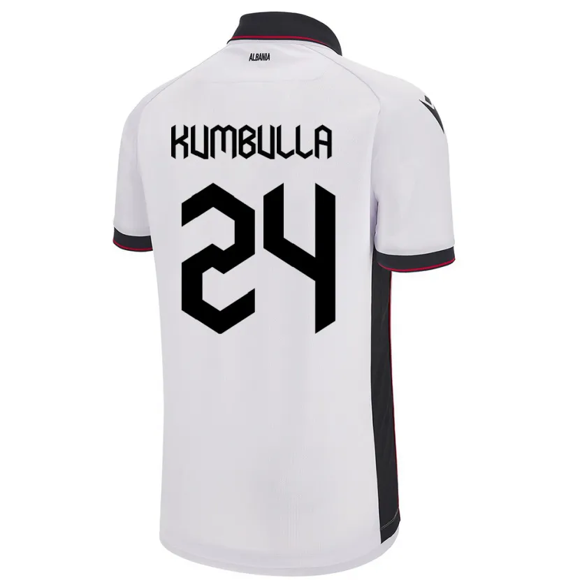 Danxen Dame Albania Marash Kumbulla #24 Hvit Bortetrøye Drakt Trøye 24-26 Skjorter T-Skjorte