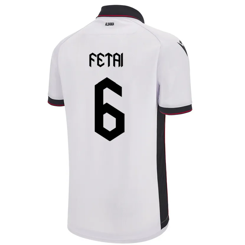 Danxen Dame Albania Feta Fetai #6 Hvit Bortetrøye Drakt Trøye 24-26 Skjorter T-Skjorte
