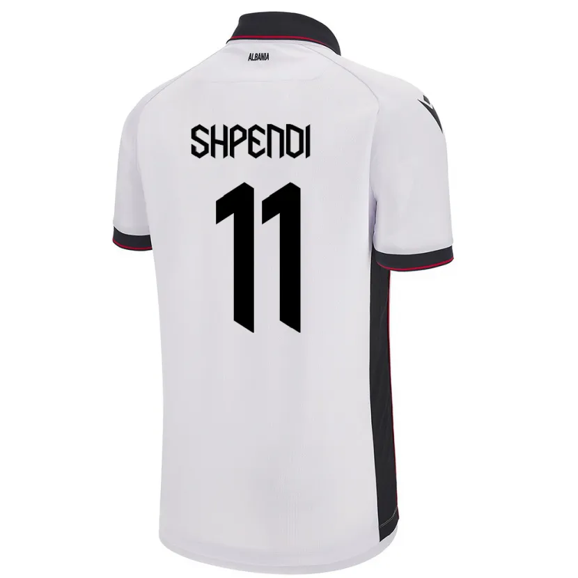 Danxen Dame Albania Stiven Shpendi #11 Hvit Bortetrøye Drakt Trøye 24-26 Skjorter T-Skjorte
