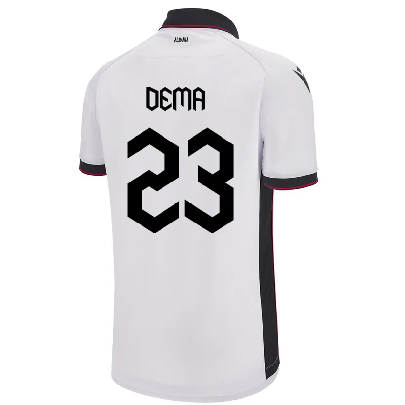 Danxen Dame Albania Endri Dema #23 Hvit Bortetrøye Drakt Trøye 24-26 Skjorter T-Skjorte