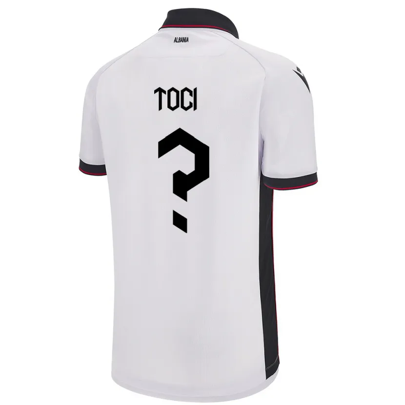 Danxen Dame Albania Eljon Toci #0 Hvit Bortetrøye Drakt Trøye 24-26 Skjorter T-Skjorte