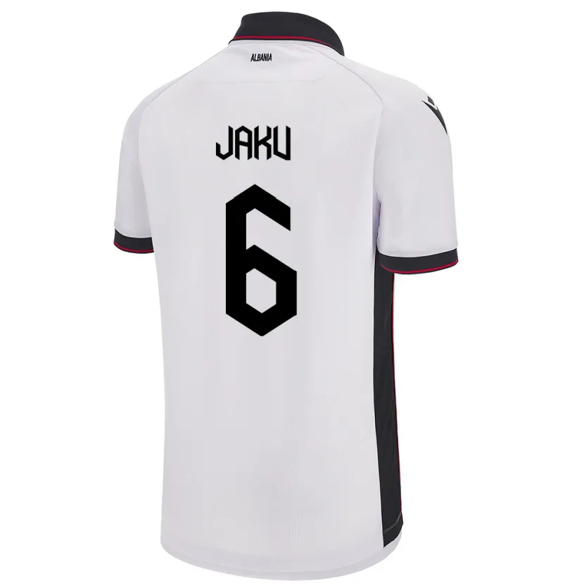 Danxen Dame Albania Jordi Jaku #6 Hvit Bortetrøye Drakt Trøye 24-26 Skjorter T-Skjorte