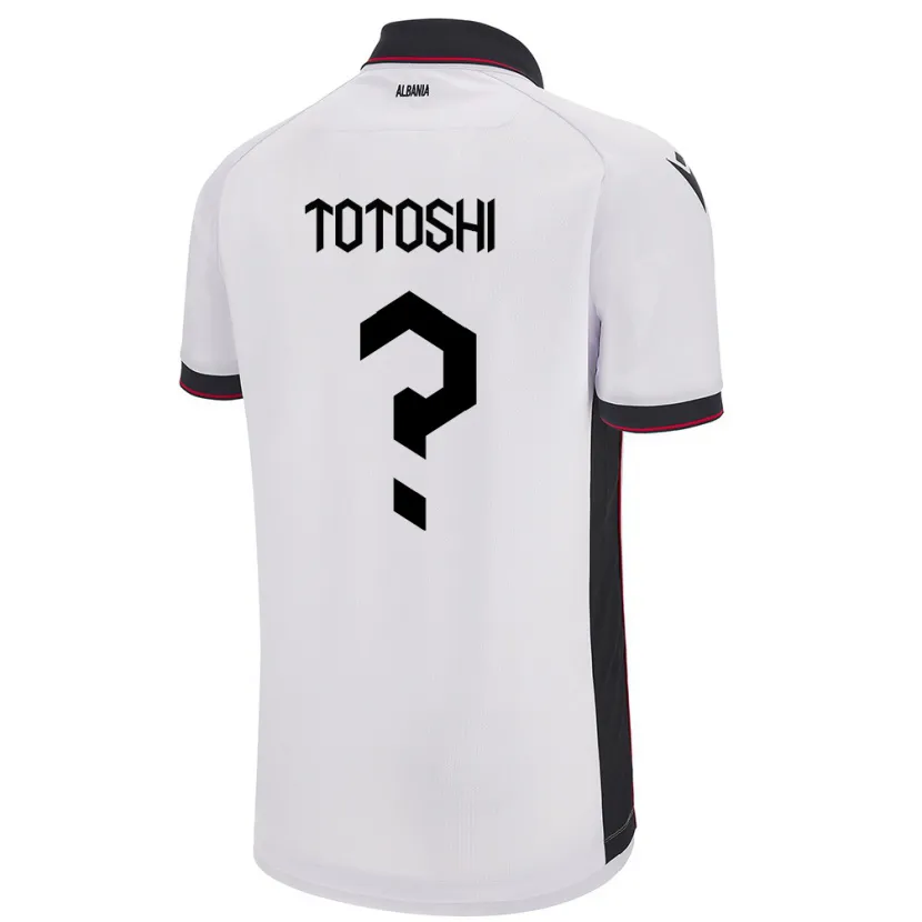 Danxen Dame Albania Klevi Totoshi #0 Hvit Bortetrøye Drakt Trøye 24-26 Skjorter T-Skjorte
