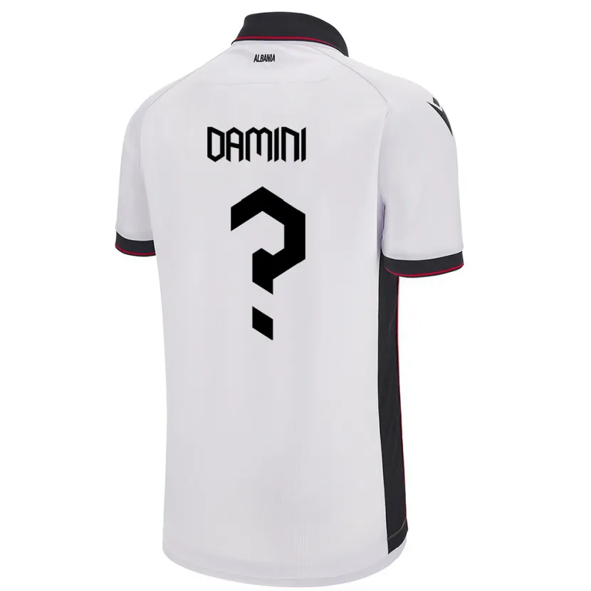 Danxen Dame Albania Aljon Damini #0 Hvit Bortetrøye Drakt Trøye 24-26 Skjorter T-Skjorte