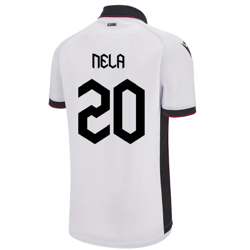 Danxen Dame Albania Rinaldo Nela #20 Hvit Bortetrøye Drakt Trøye 24-26 Skjorter T-Skjorte