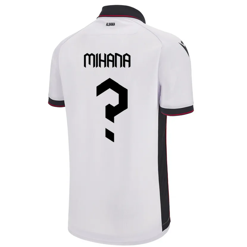 Danxen Dame Albania Emiljano Mihana #0 Hvit Bortetrøye Drakt Trøye 24-26 Skjorter T-Skjorte