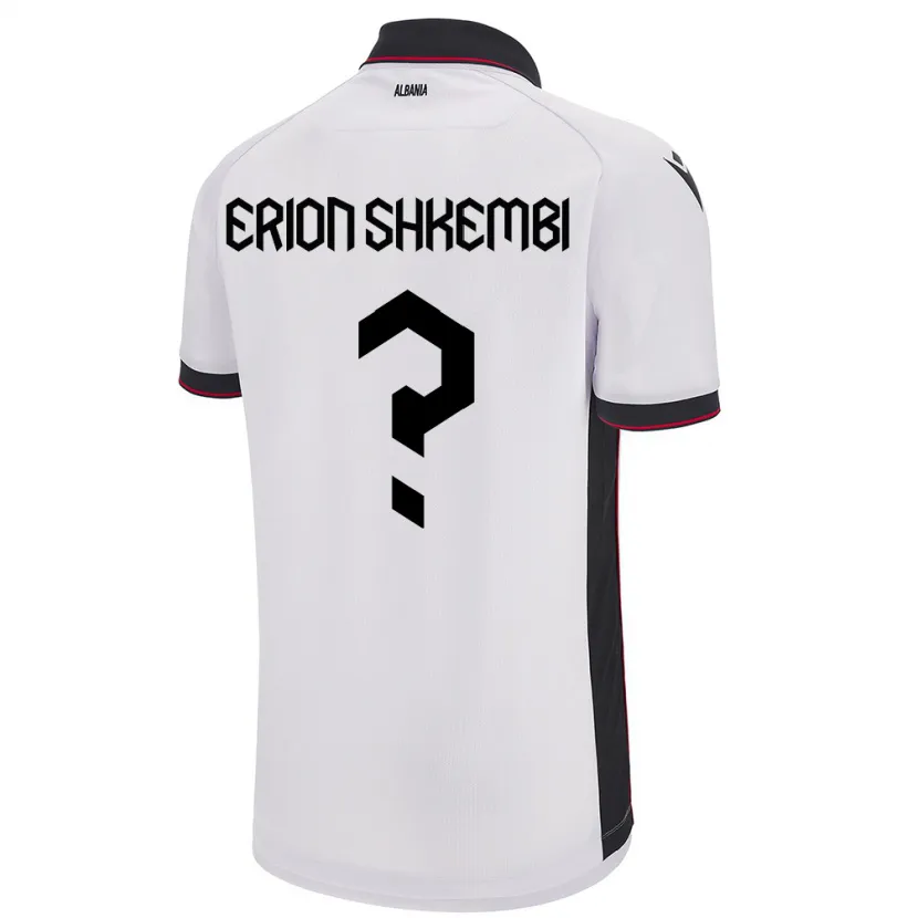 Danxen Dame Albania Erion Shkembi #0 Hvit Bortetrøye Drakt Trøye 24-26 Skjorter T-Skjorte