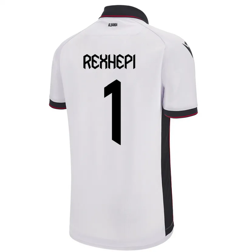 Danxen Dame Albania Viona Rexhepi #1 Hvit Bortetrøye Drakt Trøye 24-26 Skjorter T-Skjorte
