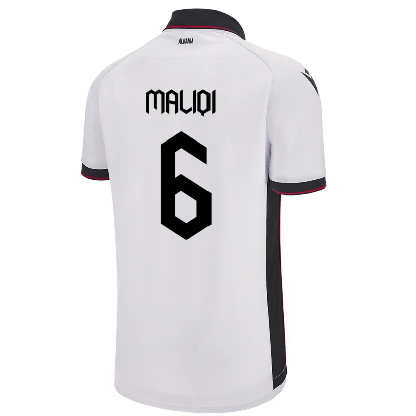 Danxen Dame Albania Sara Maliqi #6 Hvit Bortetrøye Drakt Trøye 24-26 Skjorter T-Skjorte