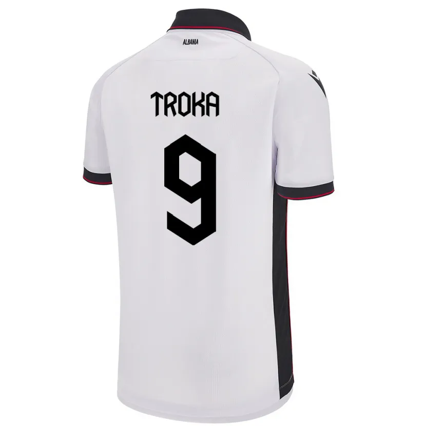 Danxen Dame Albania Valentina Troka #9 Hvit Bortetrøye Drakt Trøye 24-26 Skjorter T-Skjorte