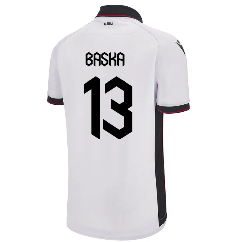 Danxen Dame Albania Maria Baska #13 Hvit Bortetrøye Drakt Trøye 24-26 Skjorter T-Skjorte