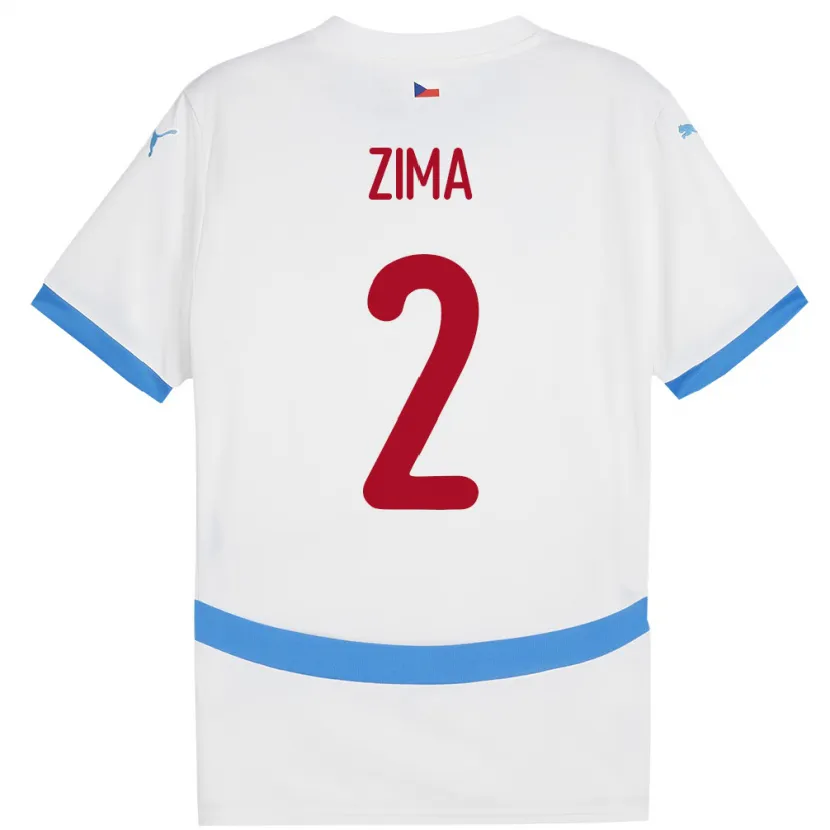 Danxen Dame Tsjekkia David Zima #2 Hvit Bortetrøye Drakt Trøye 24-26 Skjorter T-Skjorte