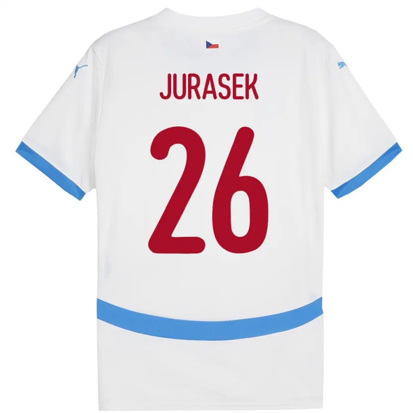 Danxen Dame Tsjekkia Matej Jurasek #26 Hvit Bortetrøye Drakt Trøye 24-26 Skjorter T-Skjorte