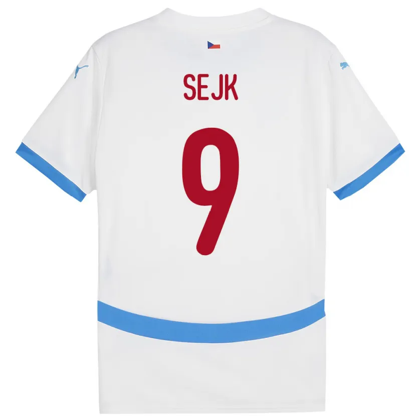 Danxen Dame Tsjekkia Vaclav Sejk #9 Hvit Bortetrøye Drakt Trøye 24-26 Skjorter T-Skjorte