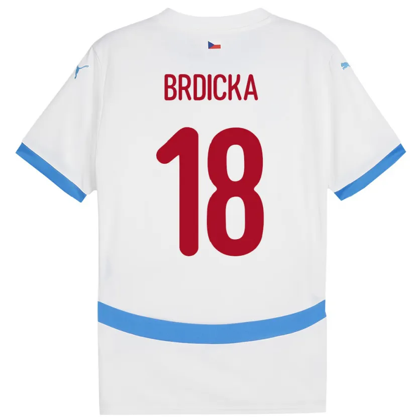 Danxen Dame Tsjekkia Filip Brdicka #18 Hvit Bortetrøye Drakt Trøye 24-26 Skjorter T-Skjorte