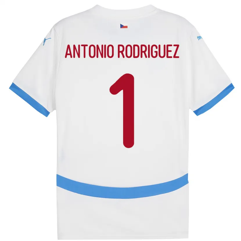 Danxen Dame Tsjekkia Pedro Antonio Rodriguez #1 Hvit Bortetrøye Drakt Trøye 24-26 Skjorter T-Skjorte