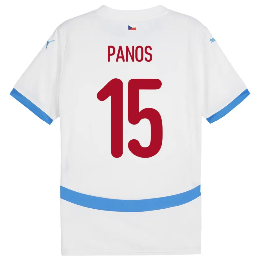 Danxen Dame Tsjekkia Jiri Panos #15 Hvit Bortetrøye Drakt Trøye 24-26 Skjorter T-Skjorte