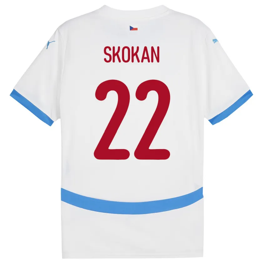 Danxen Dame Tsjekkia Vitek Skokan #22 Hvit Bortetrøye Drakt Trøye 24-26 Skjorter T-Skjorte