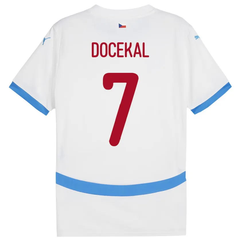 Danxen Dame Tsjekkia Tomas Docekal #7 Hvit Bortetrøye Drakt Trøye 24-26 Skjorter T-Skjorte