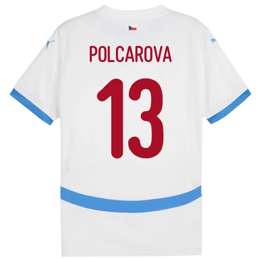 Danxen Dame Tsjekkia Barbora Polcarová #13 Hvit Bortetrøye Drakt Trøye 24-26 Skjorter T-Skjorte