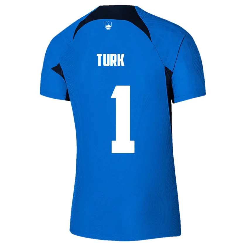 Danxen Dame Slovenia Martin Turk #1 Blå Bortetrøye Drakt Trøye 24-26 Skjorter T-Skjorte