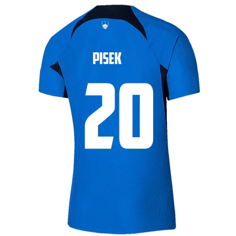 Danxen Dame Slovenia Jost Pisek #20 Blå Bortetrøye Drakt Trøye 24-26 Skjorter T-Skjorte